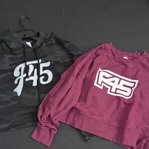 Lot of 2 - F45 Logo Cropped Sweatshirts- Medium